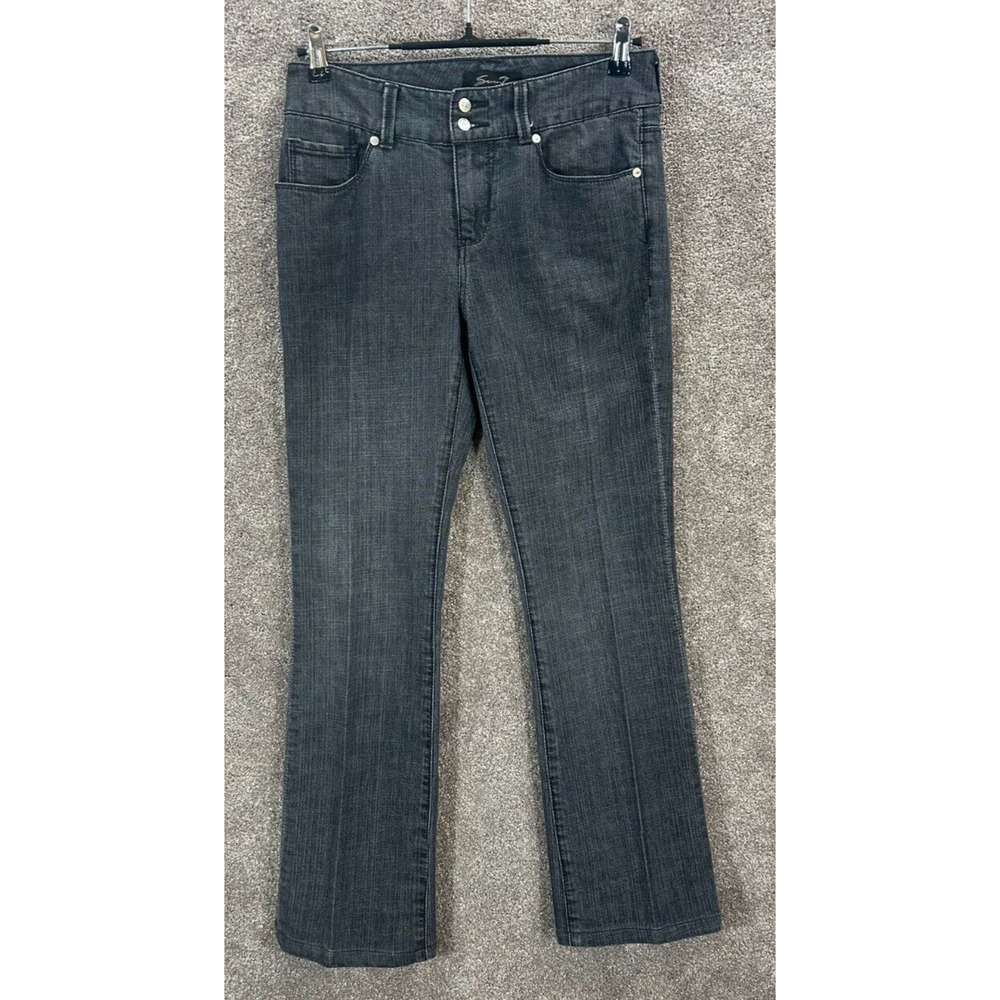 Seven 7 Jeans Womens 4 Dark‎ Gray Measures 29X30 Mid Rise Bootcut Stretch